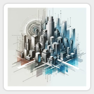 Futuristic Metropolis: Urban Architecture Reimagined Sticker